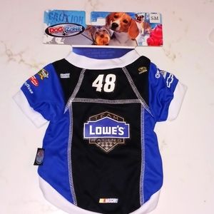 Jimmie Johnson racing #48 Nascar Lowes dog jersey shirt top S or M. NWT